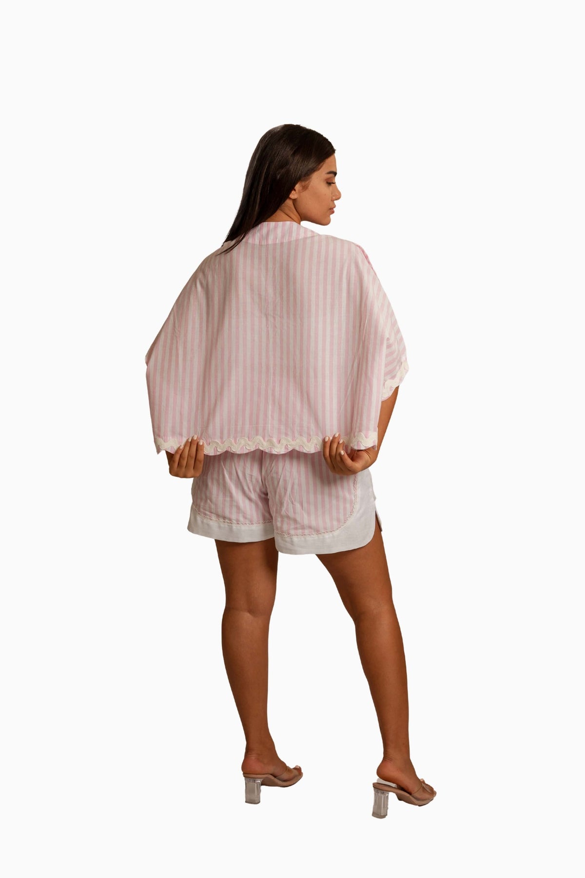 Luna Pink And White Striped Co-ord Set