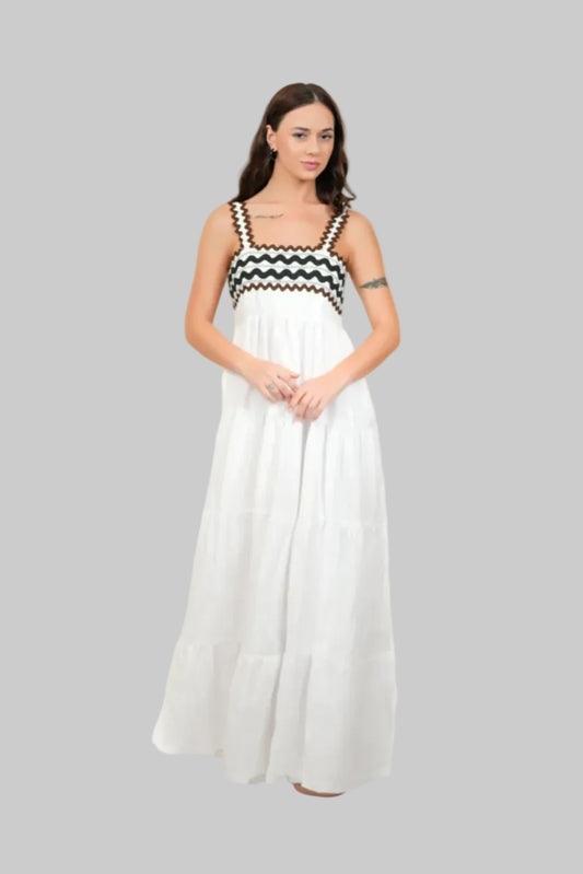 Coral White Dress