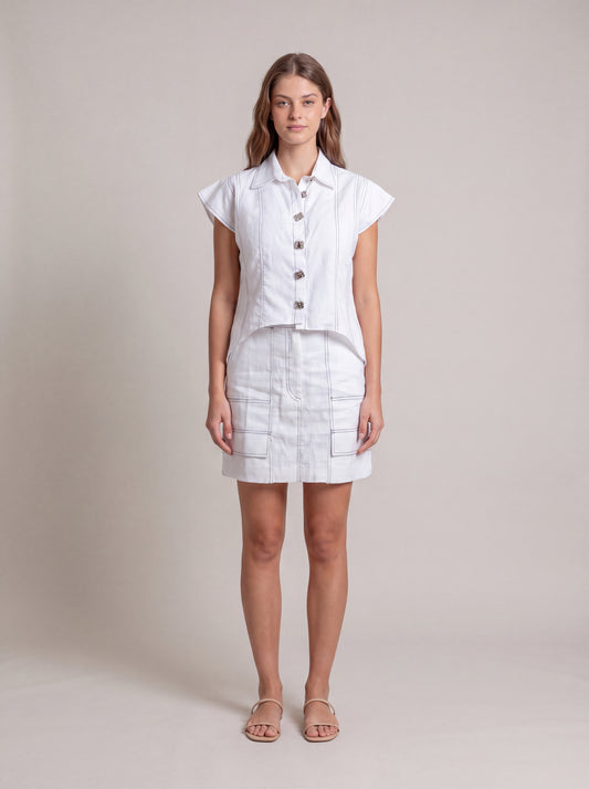 Zahra Co-Ord White Linen