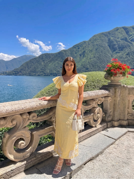 Blossom Yellow Linen Co-Ord Set