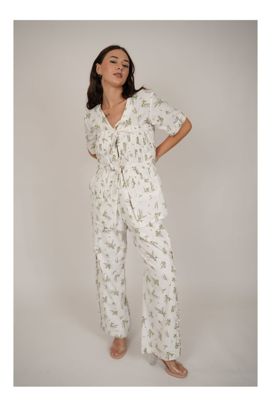 Aster Floral white Trouser/Pant