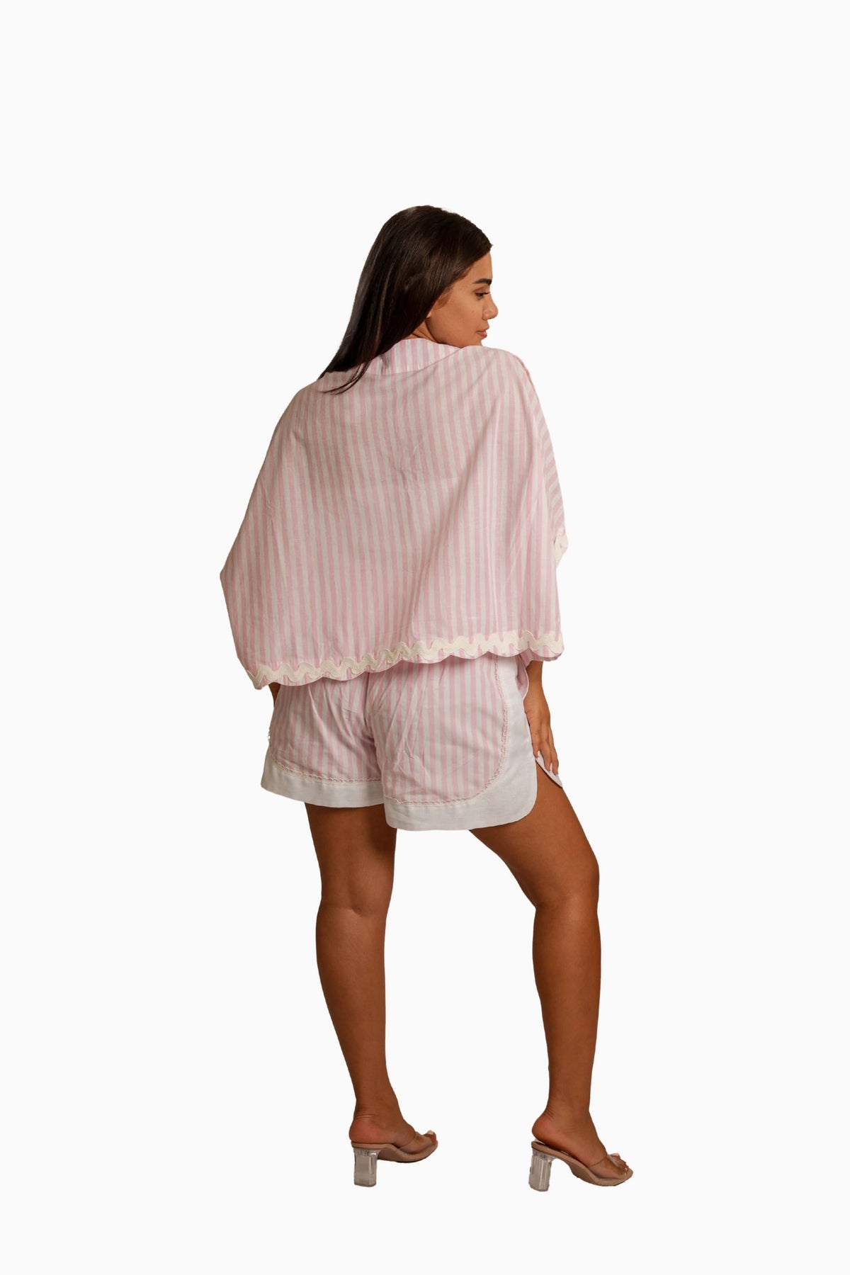 Luna Pink and white stripe shorts