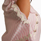 Luna Pink And White Striped Co-ord Set