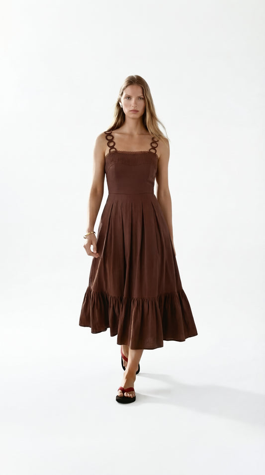 Daphne Brown Linen Dresss