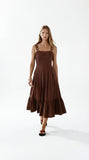 Daphne Brown Linen Dresss
