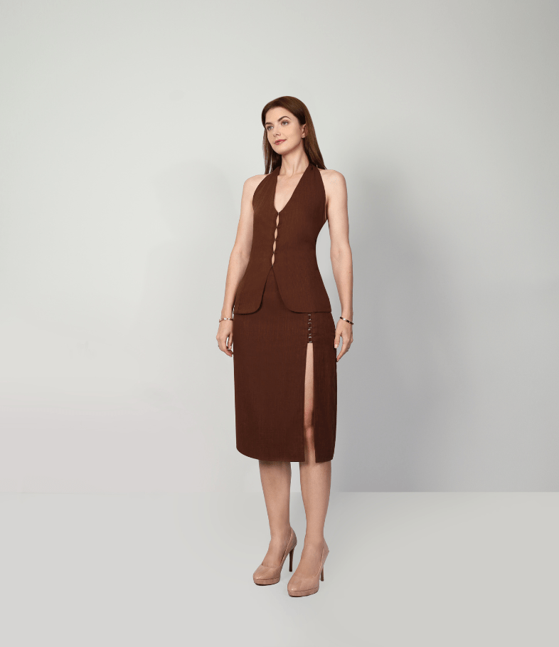 VERONICA BROWN SKIRT