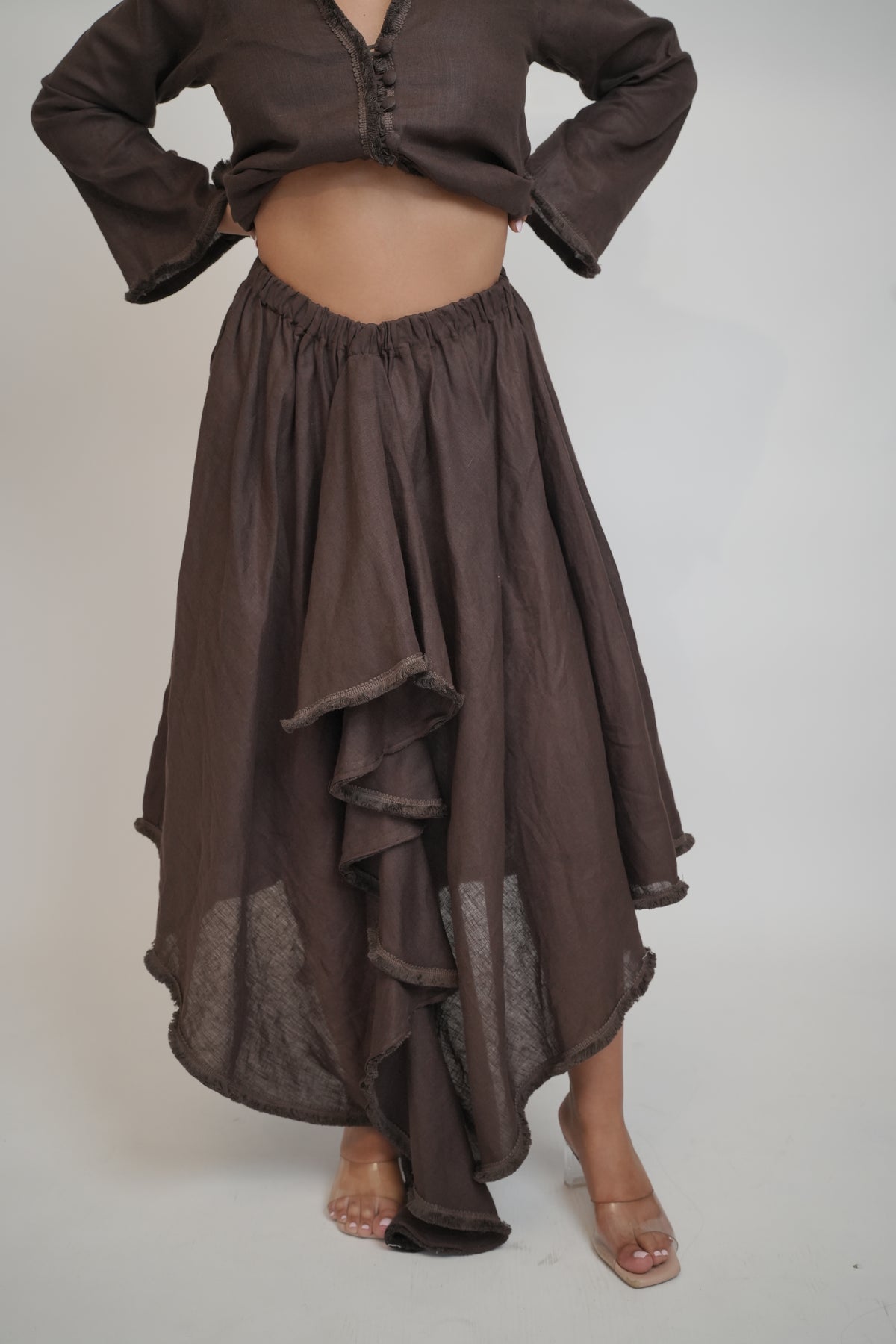 Espresso Asymmetrical Brown Skirt