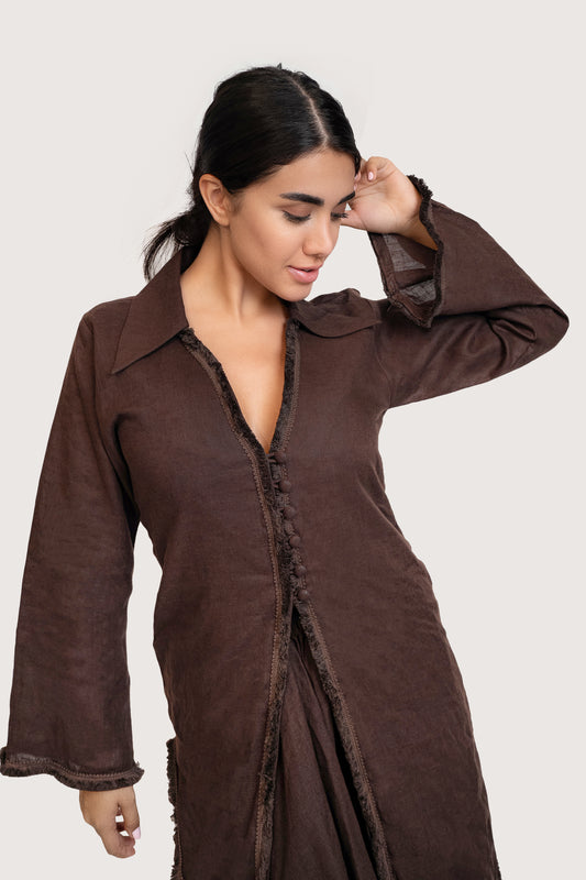 Espresso High Low Brown Top