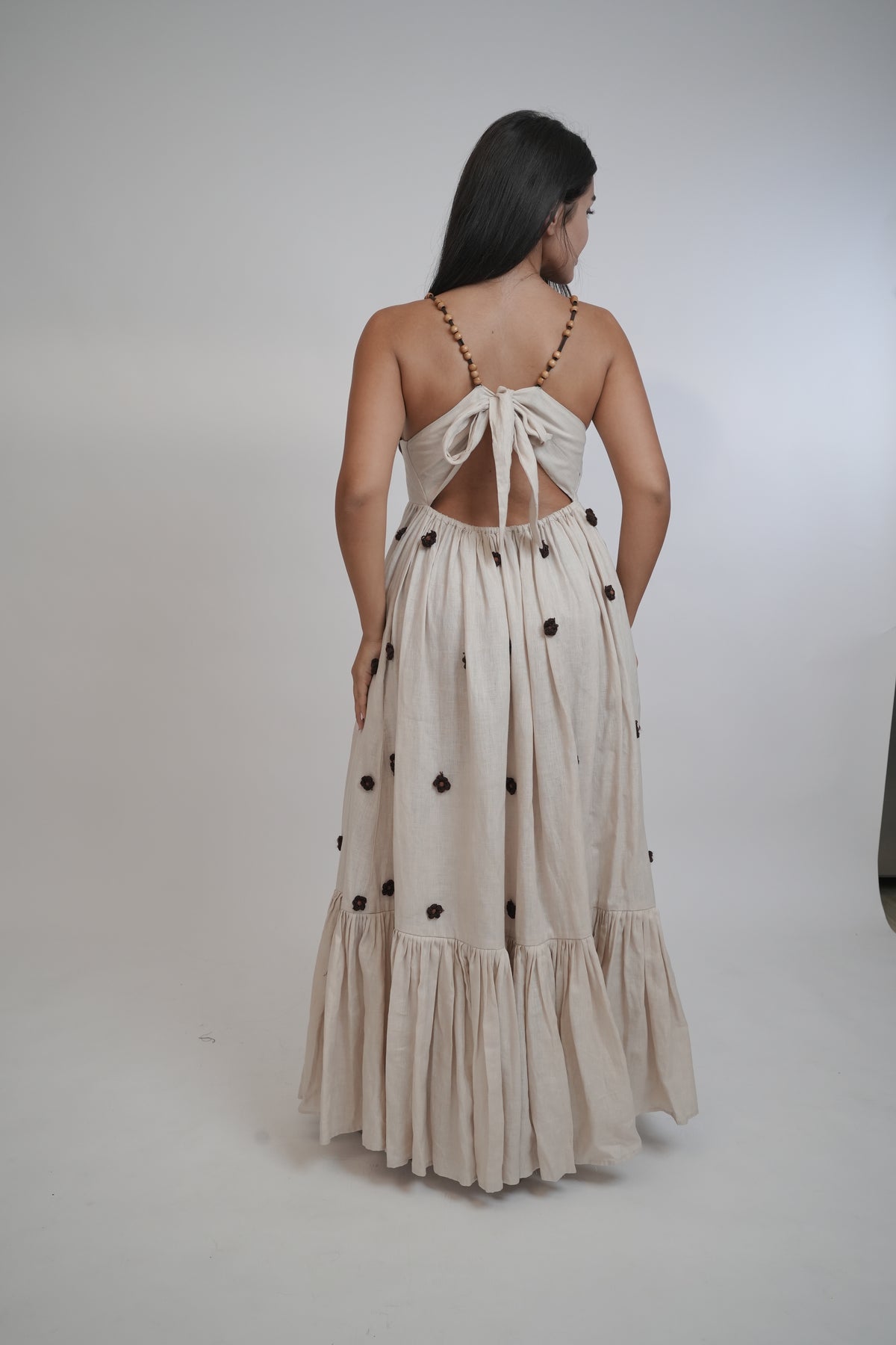 Coco Beige Brown Linen Dress