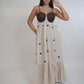 Coco Beige Brown Linen Dress