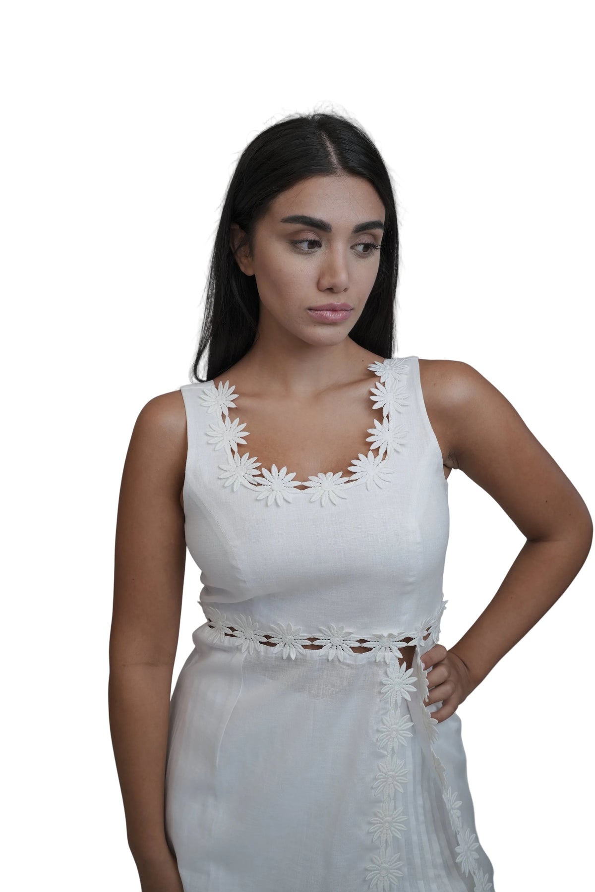 Margot White Linen Top