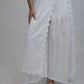 Margot White Linen Co-ord Set, white pure linen co-ord set with sleeveless elongated tunic top, floral embroidery and wide-leg trousers – front view