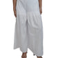 Margot White Linen Trouser, white high-waisted wide-leg pure linen trouser with pintex pleated drape, lined – back view