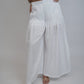 Margot White Linen Co-ord Set, white pure linen co-ord set with sleeveless elongated tunic top, floral embroidery and wide-leg trousers – side view