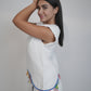 Fiji Summer Sleeveless White Linen Top