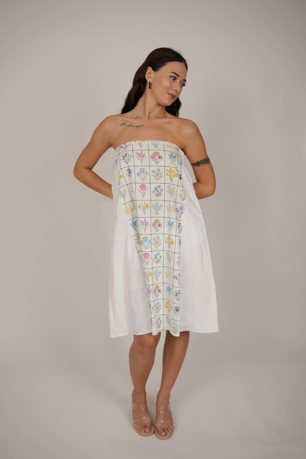 Poppy White Floral Short Dress