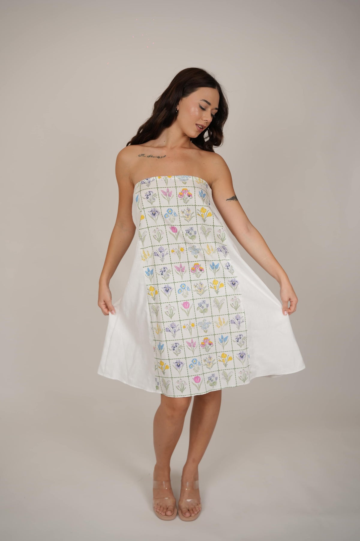 Poppy White Floral Short Dress