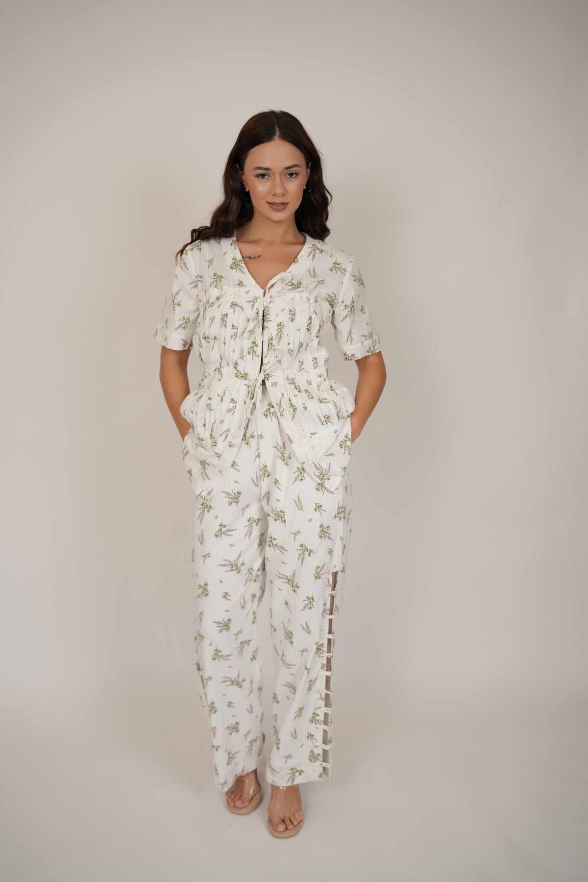 Aster Floral White Top/Shirt