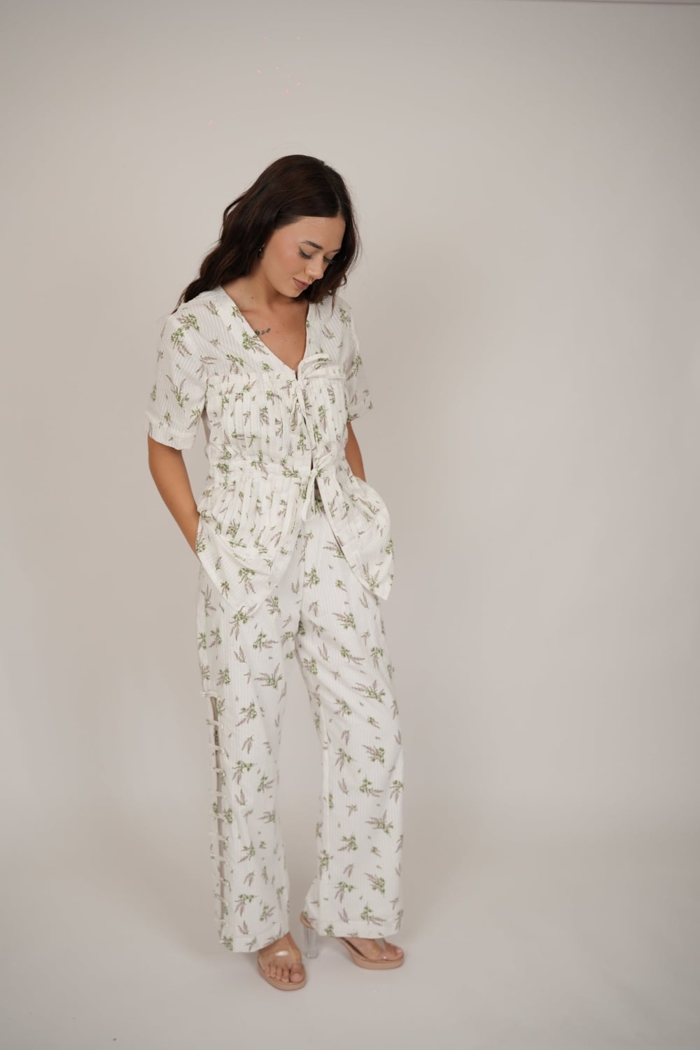 Aster Floral White Top/Shirt