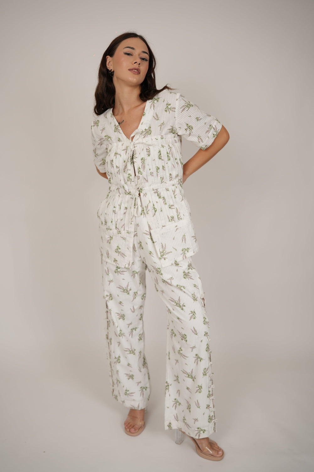 ASTER WHITE FLORAL CO-ORD SET