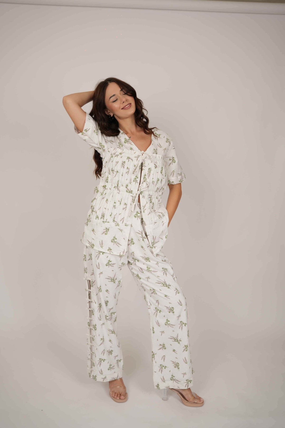 ASTER WHITE FLORAL CO-ORD SET