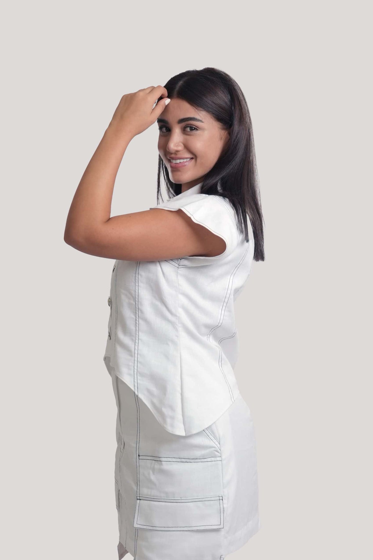 Zahra Co-Ord White Linen