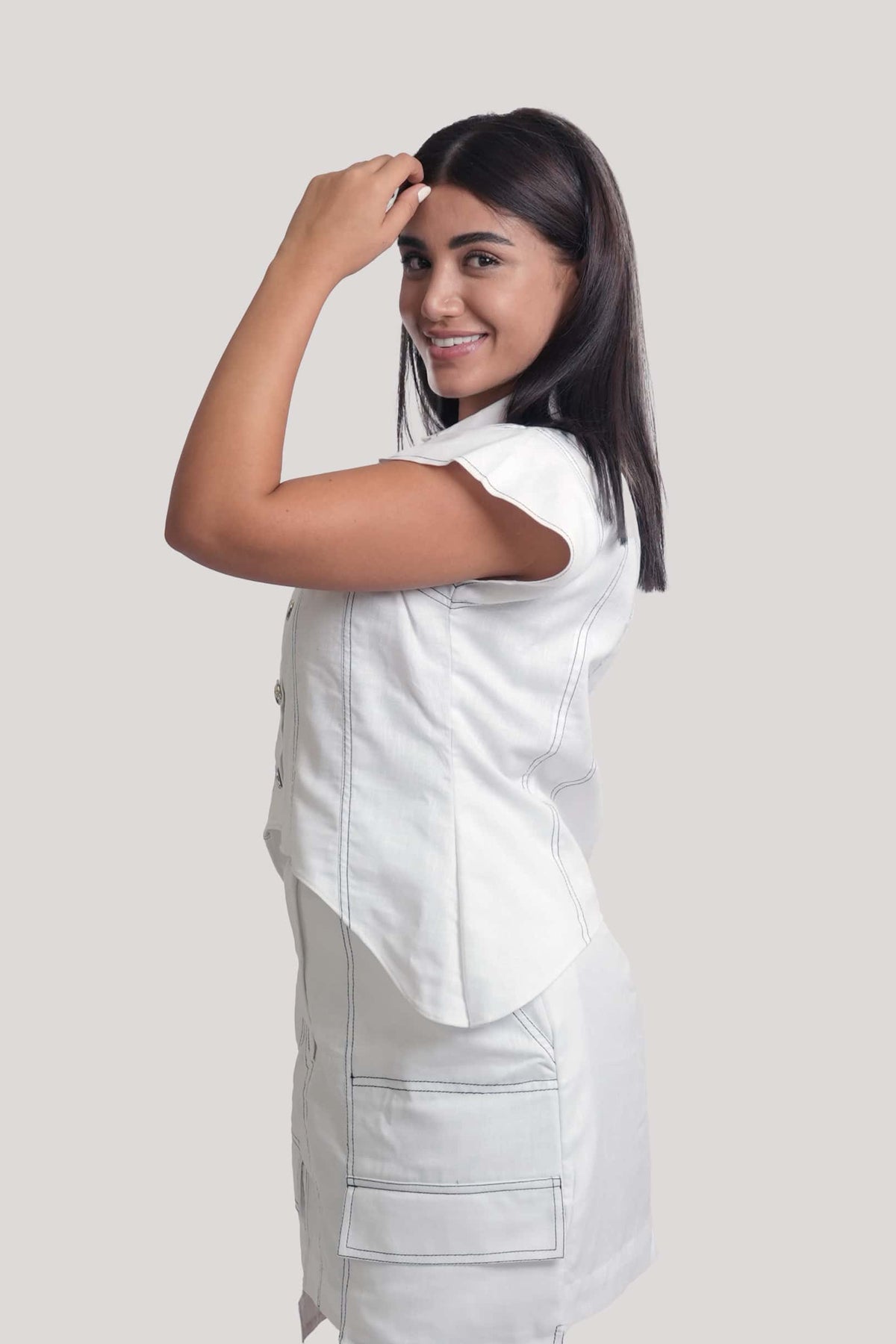 Zahra Linen White Top