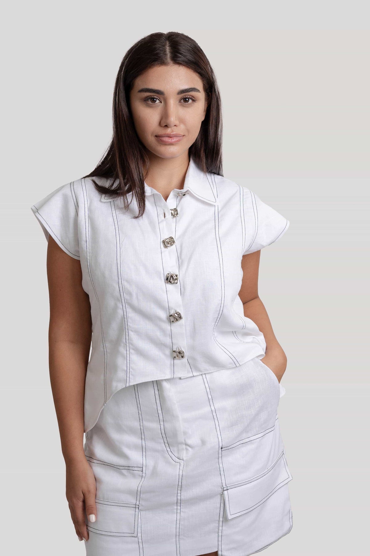 Zahra Co-Ord White Linen