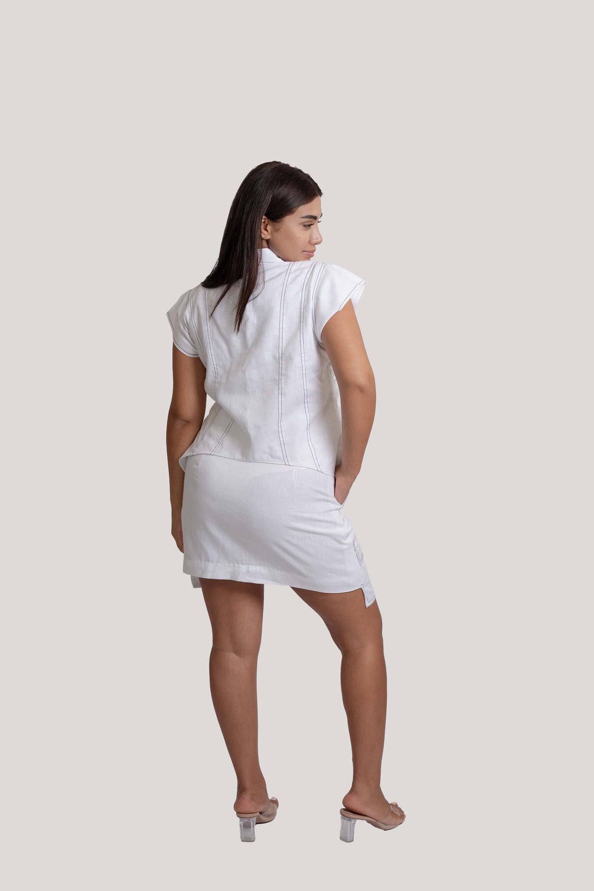 Zahra Co-Ord White Linen