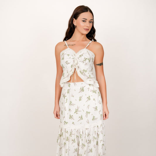 Flora White Floral Top