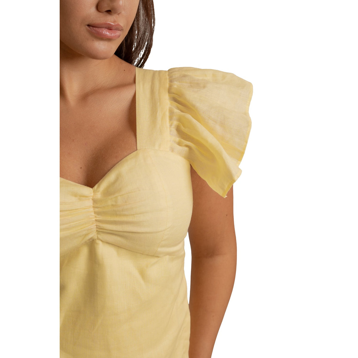 Blossom Yellow Top with White Lace