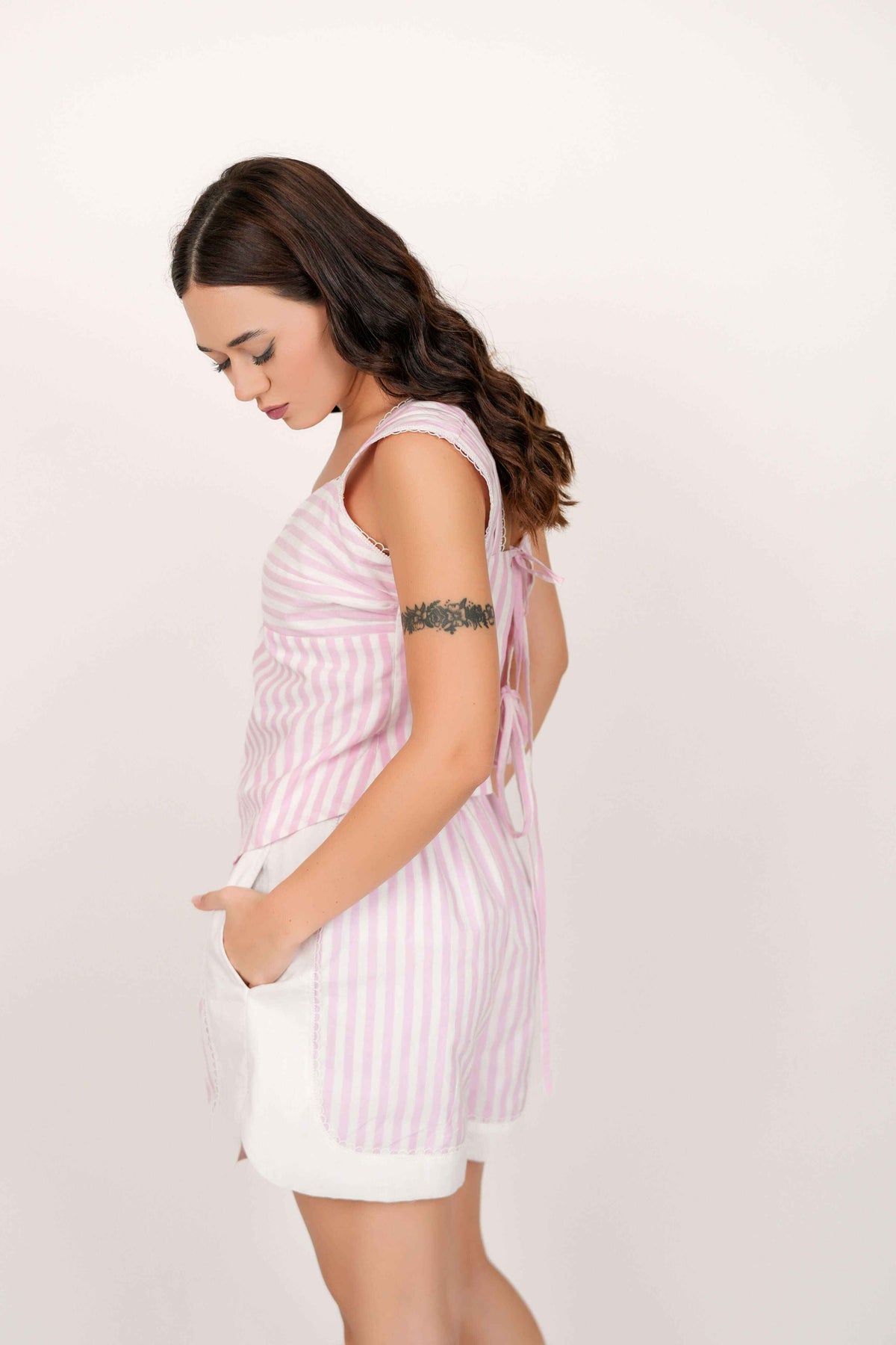 Jennifer Pink And White Stripe Top