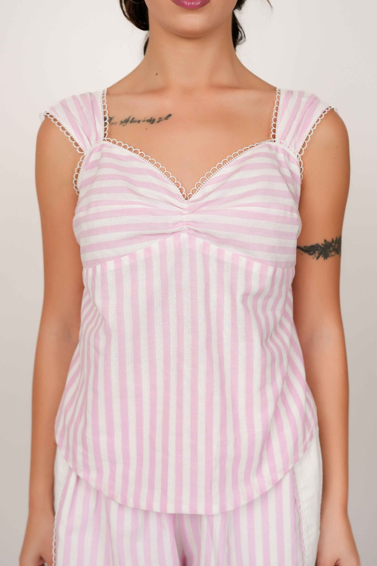 Jennifer Pink And White Stripe Top