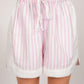 Luna Pink and white stripe shorts