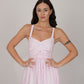 Abby White Pink Striped Dress