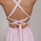 Abby White Pink Striped Dress