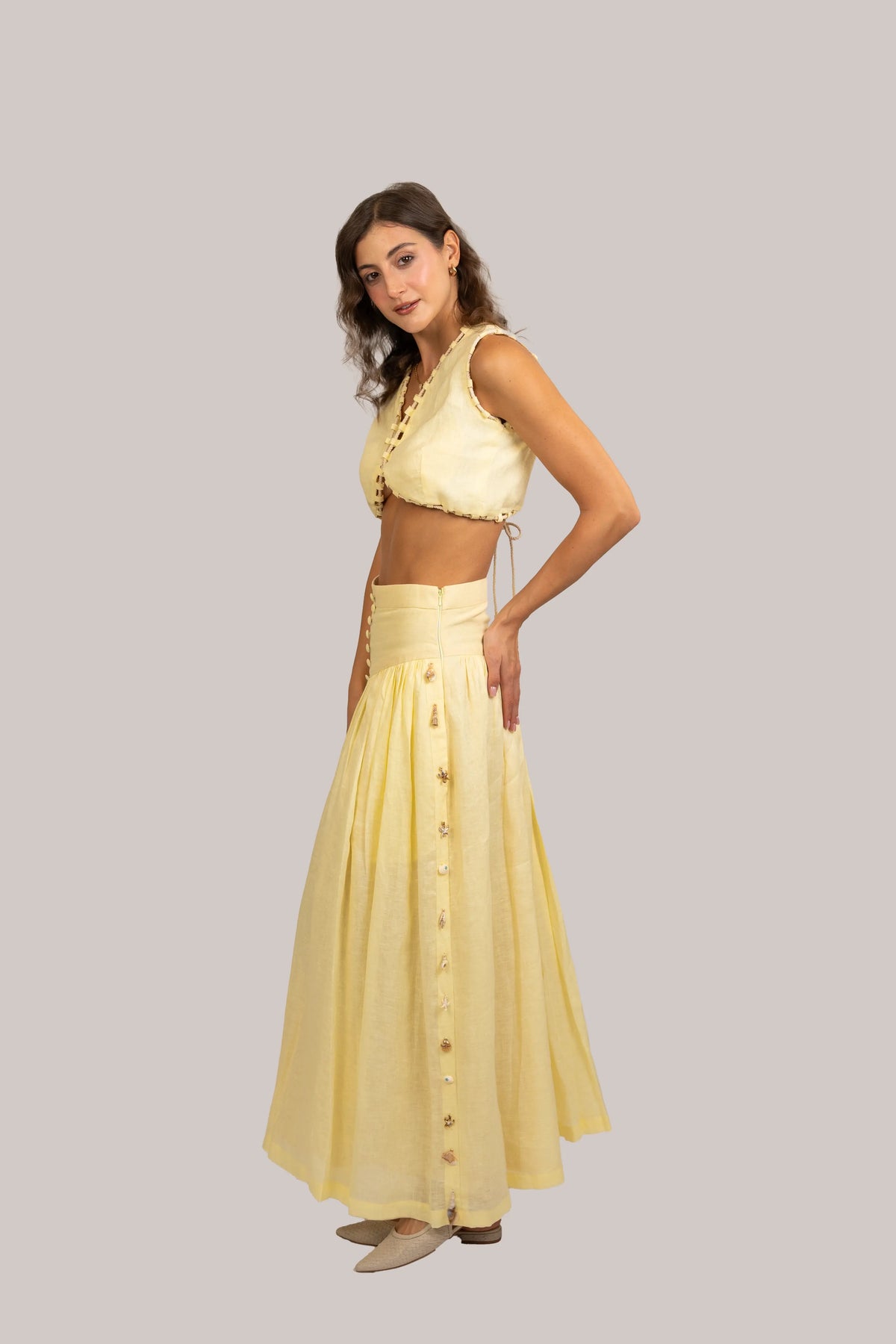 Ariel Yellow Maxi Skirt