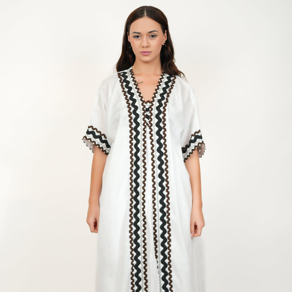 Coral White Kimono