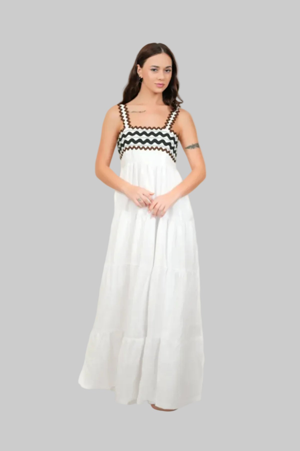 Coral White Dress