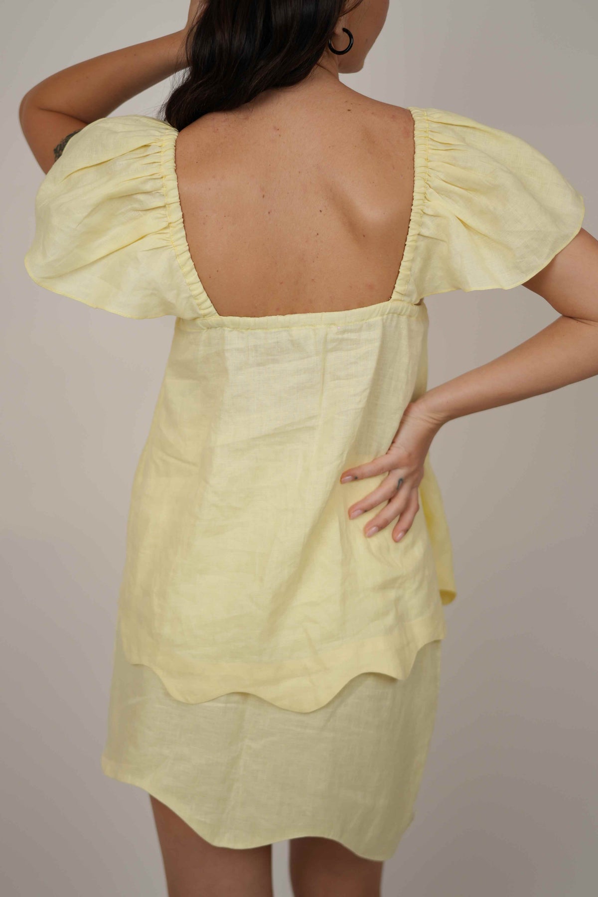 Hazel Yellow Linen Top
