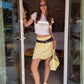 Daisy Yellow Linen Skirt