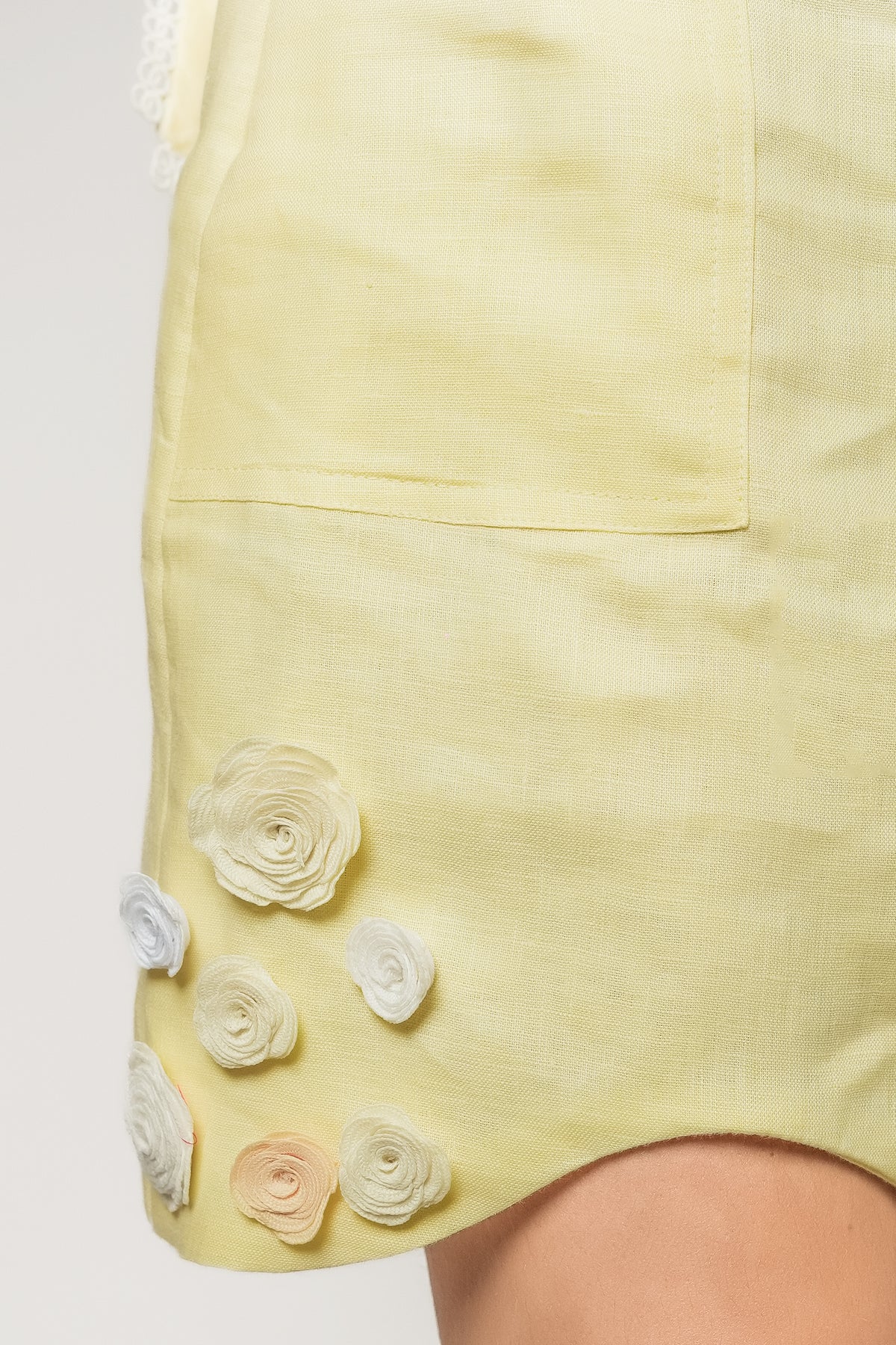 Daisy Yellow Linen Skirt