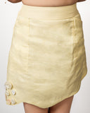 Daisy Yellow Linen Skirt