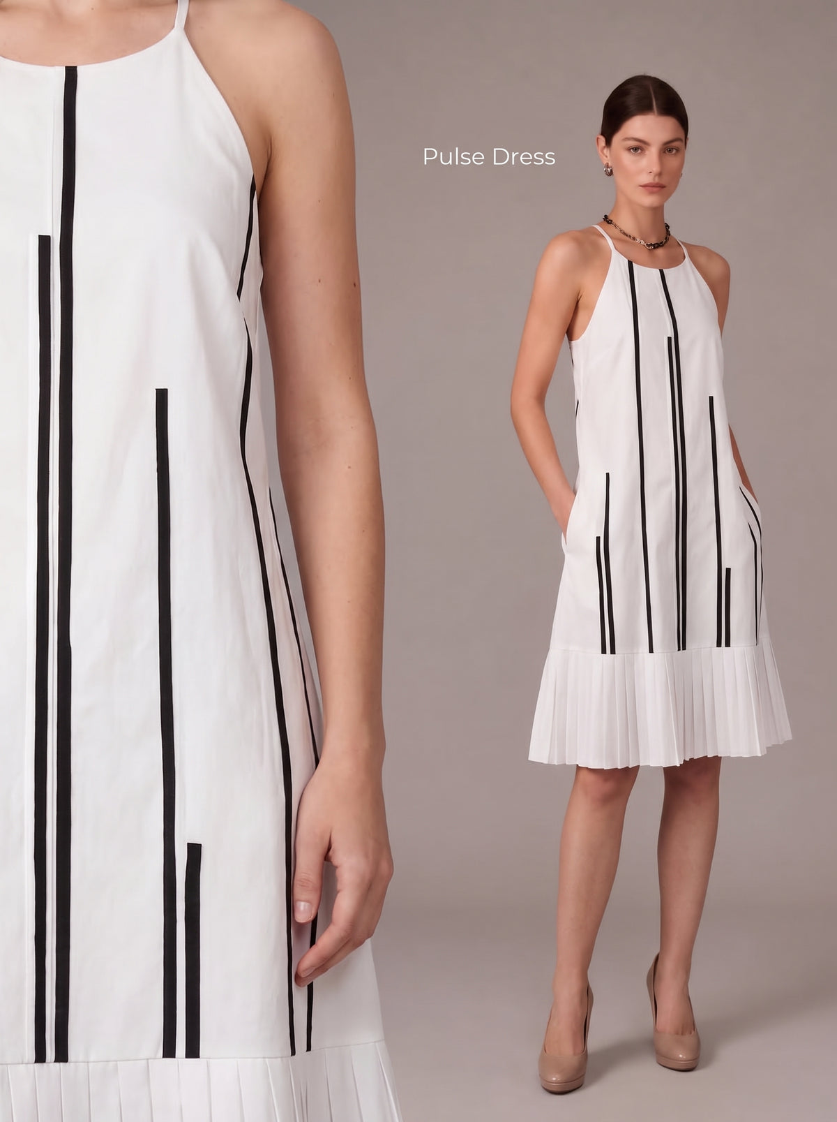 Pulse Dress White Sleeveless Linen Dress