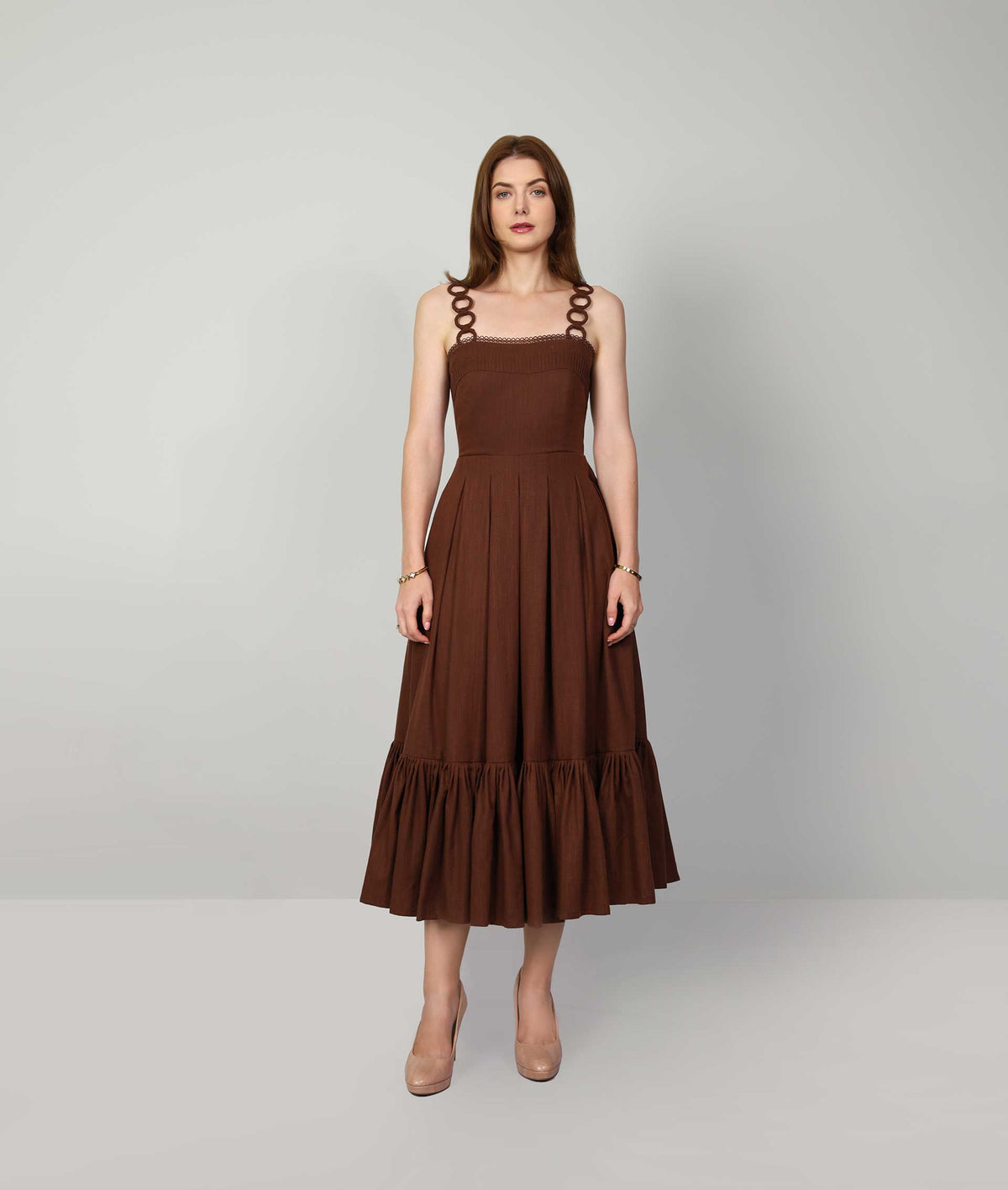 Daphne Brown Linen Dresss