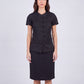 Inori Short Sleeve Top, premium 100% linen mandarin collar short-sleeve blouse with frog-button closures and adjustable lace-up back – side view