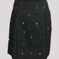 Olivia Full Sleeve Co-Ord Set, olive green gabardine cotton double-breasted blazer and skort co-ord set with gold-toned buttons and hand-embellished golden charms – styled on model
