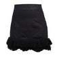 Whip Black Linen Skirt