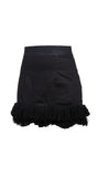 Whip Black Linen Skirt
