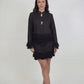 Whip Black Linen Top